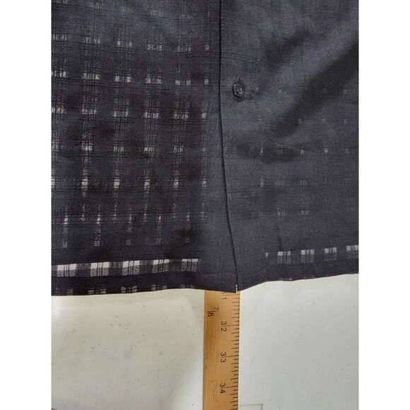 Double Bull Men's Black Sheer Plaid Button Shirt - sz 40 - Picture 5 of 7